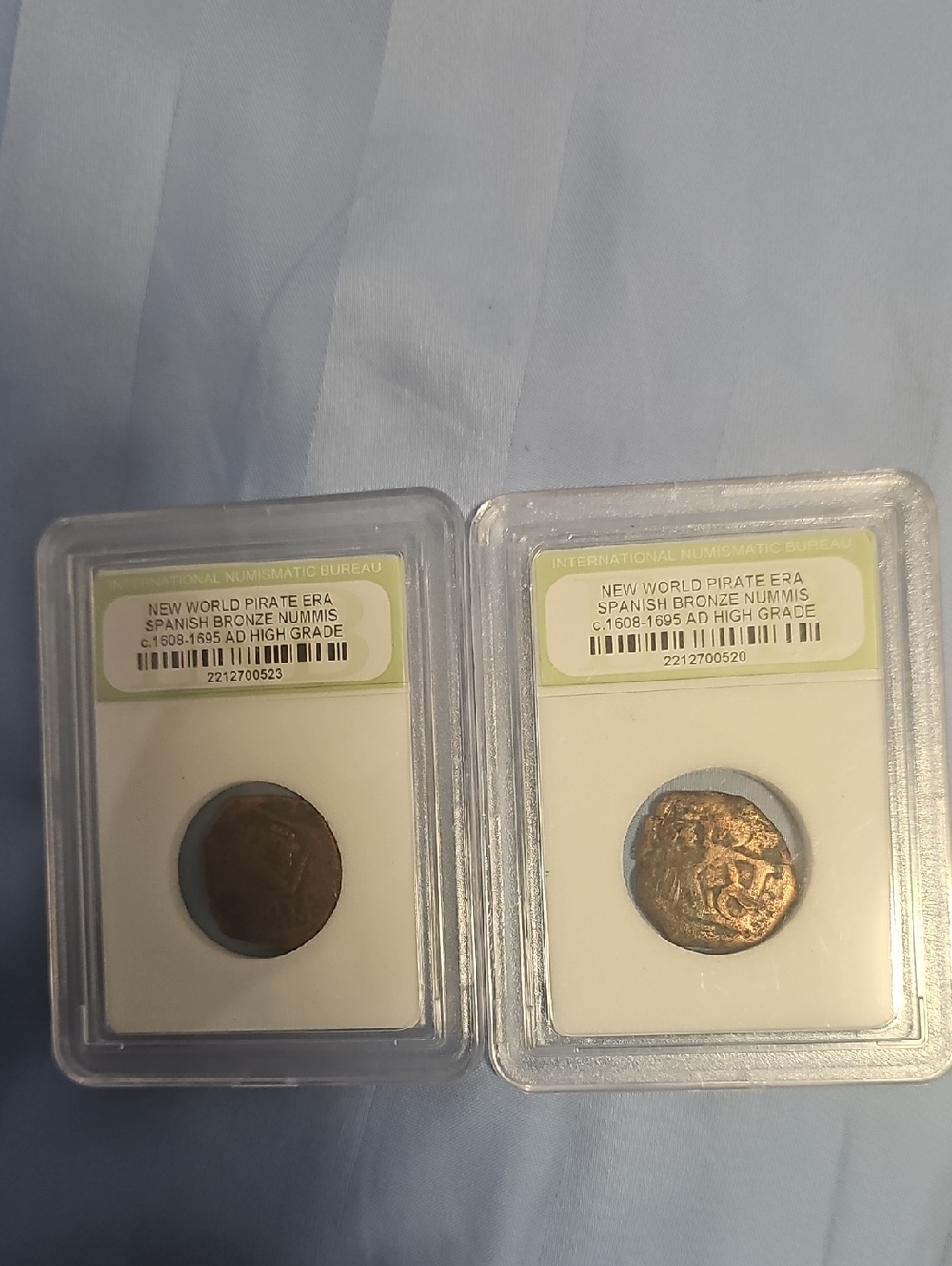 New World Pirate Era Spanish Bronze Numismis - Set of 2